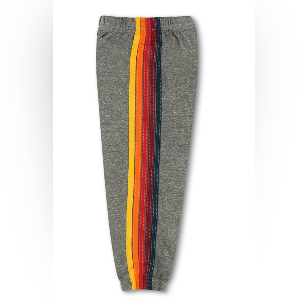 Aviator Nation Kids 5 Stripe Sweatpants- Heather grey 14